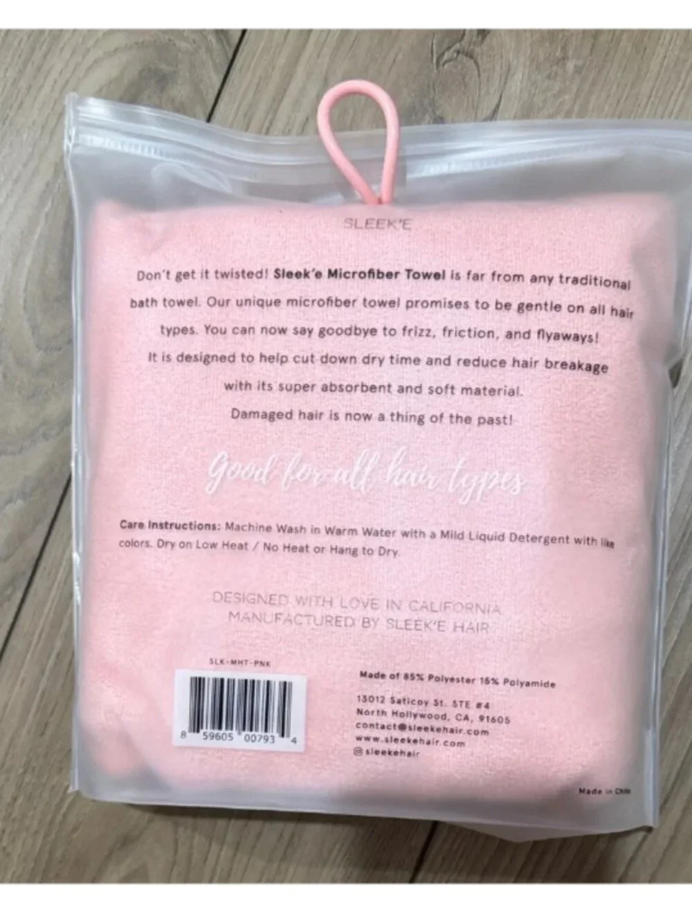SLEEK'E MICROFIBER HAIR TOWEL  - PINK - ORANGE - BRAND NEW - SEALED
